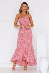 Someone Stylish One Shoulder Mesh Maxi Dress Plum
