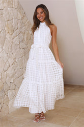 Summertime Picnic Maxi Dress White