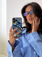Jontee iPhone Case Blue Zebra