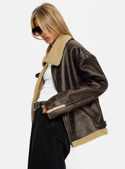 Benetta Collared Jacket Brown